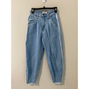 Vibrant M.I.U Y2K Barrel Jeans with Fringe, Size 3 (w25)